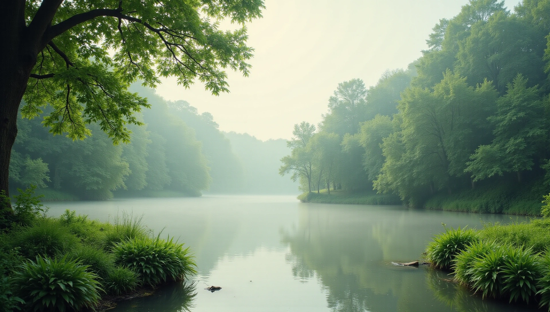 Serene natural landscape with soft light